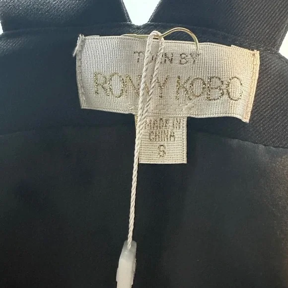 Torn by Ronny Kobo Bex Top Black Cropped Square Neck Sleeveless NWT Size S - Picture 9 of 11